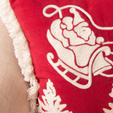 Embroidered Santa's Sleigh Cushion