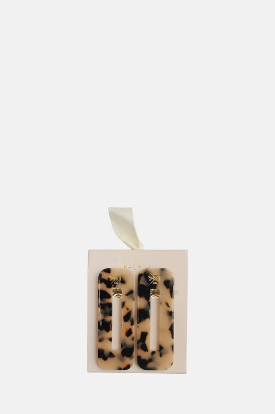 Tortoise Hair Barrettes x2