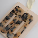 Tortoise Hair Barrettes x2