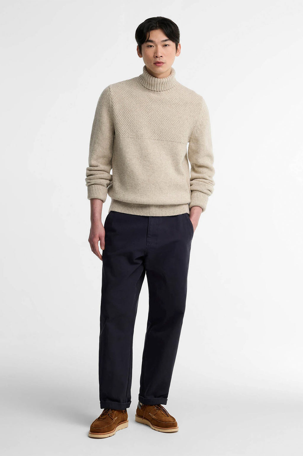 Northcliffe Submariner Roll Neck Jumper Fog