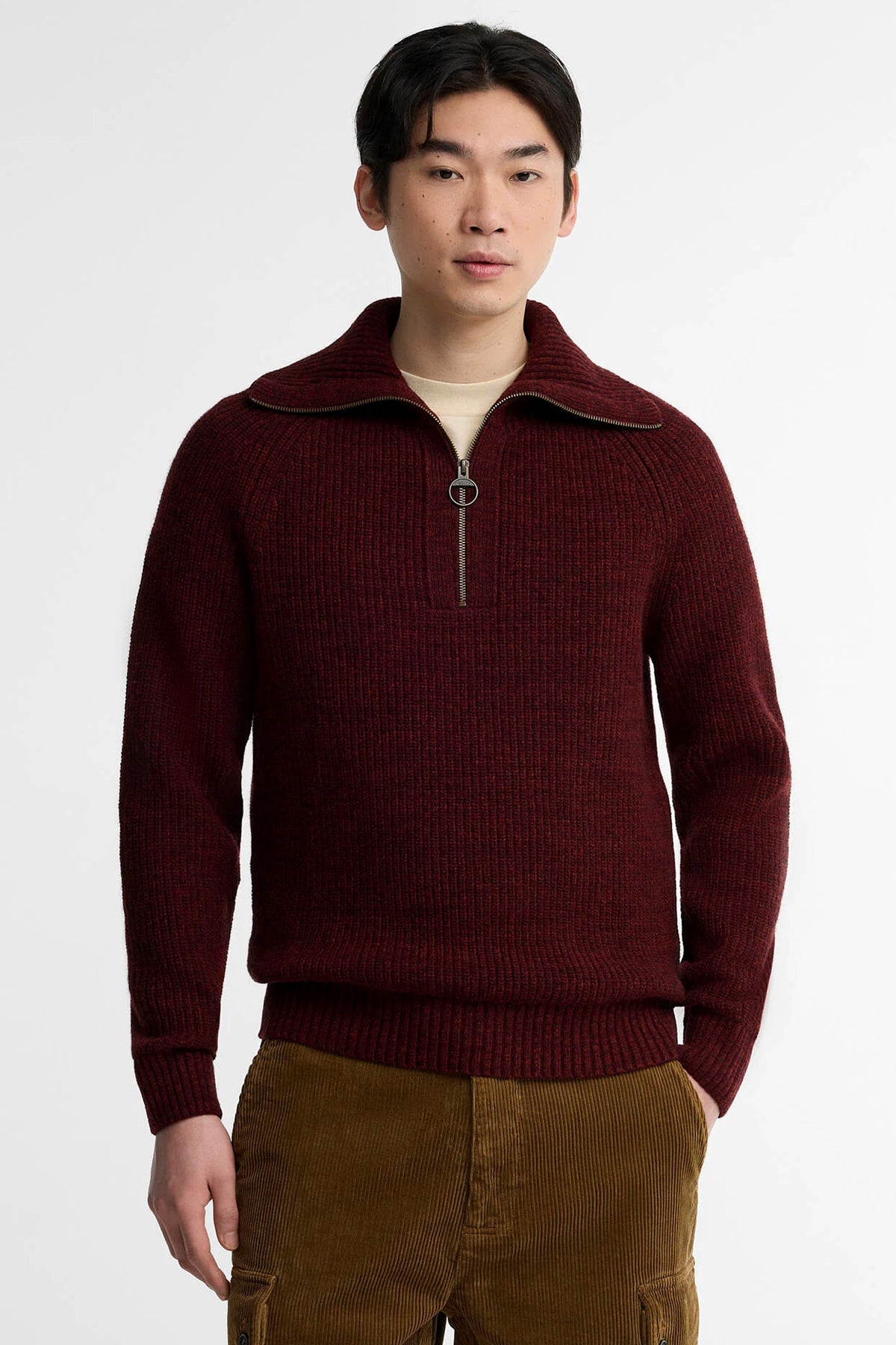 Riggbay Knitted Half Zip Jumper Chestnut