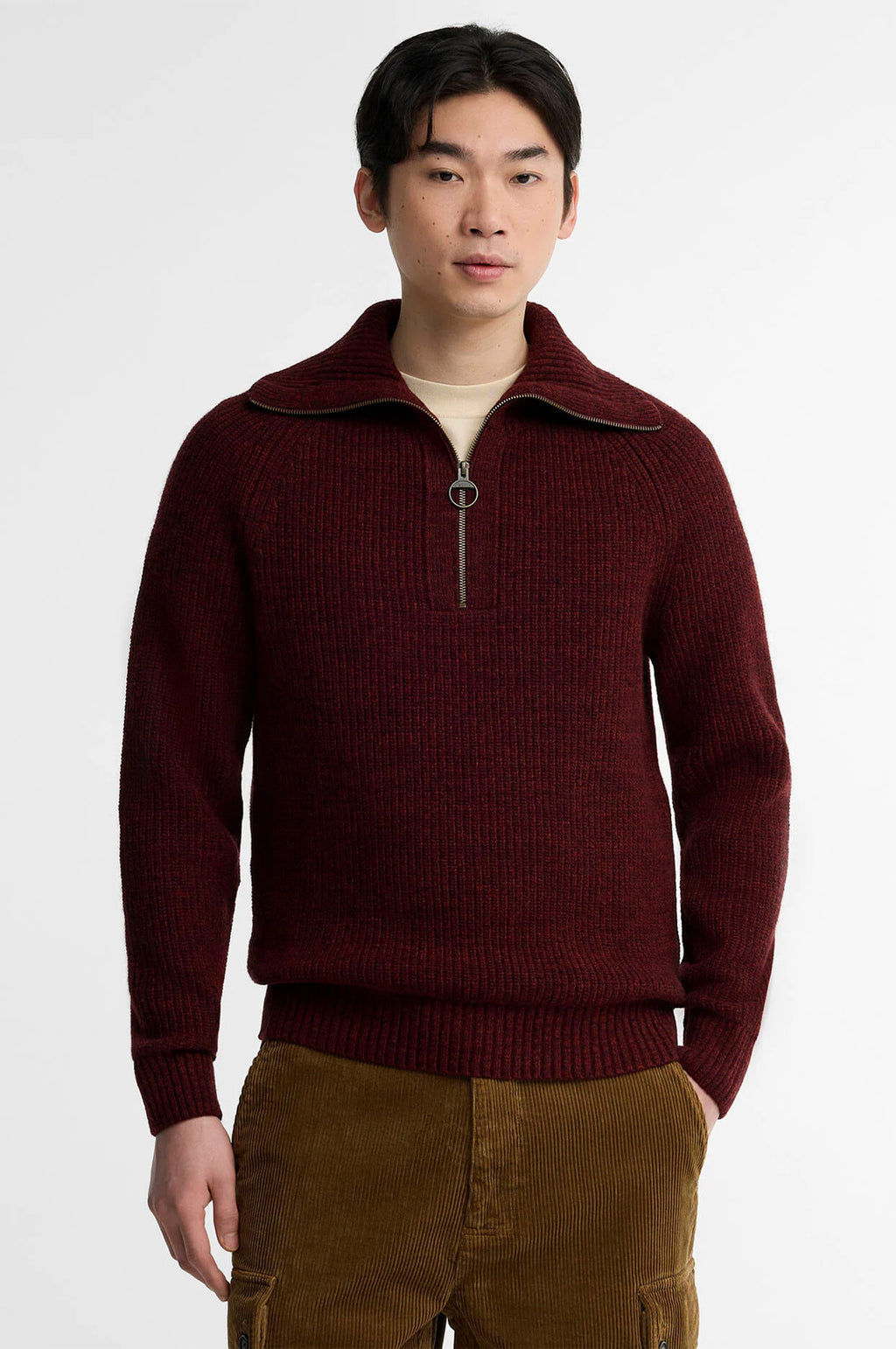 Riggbay Knitted Half Zip Jumper Chestnut