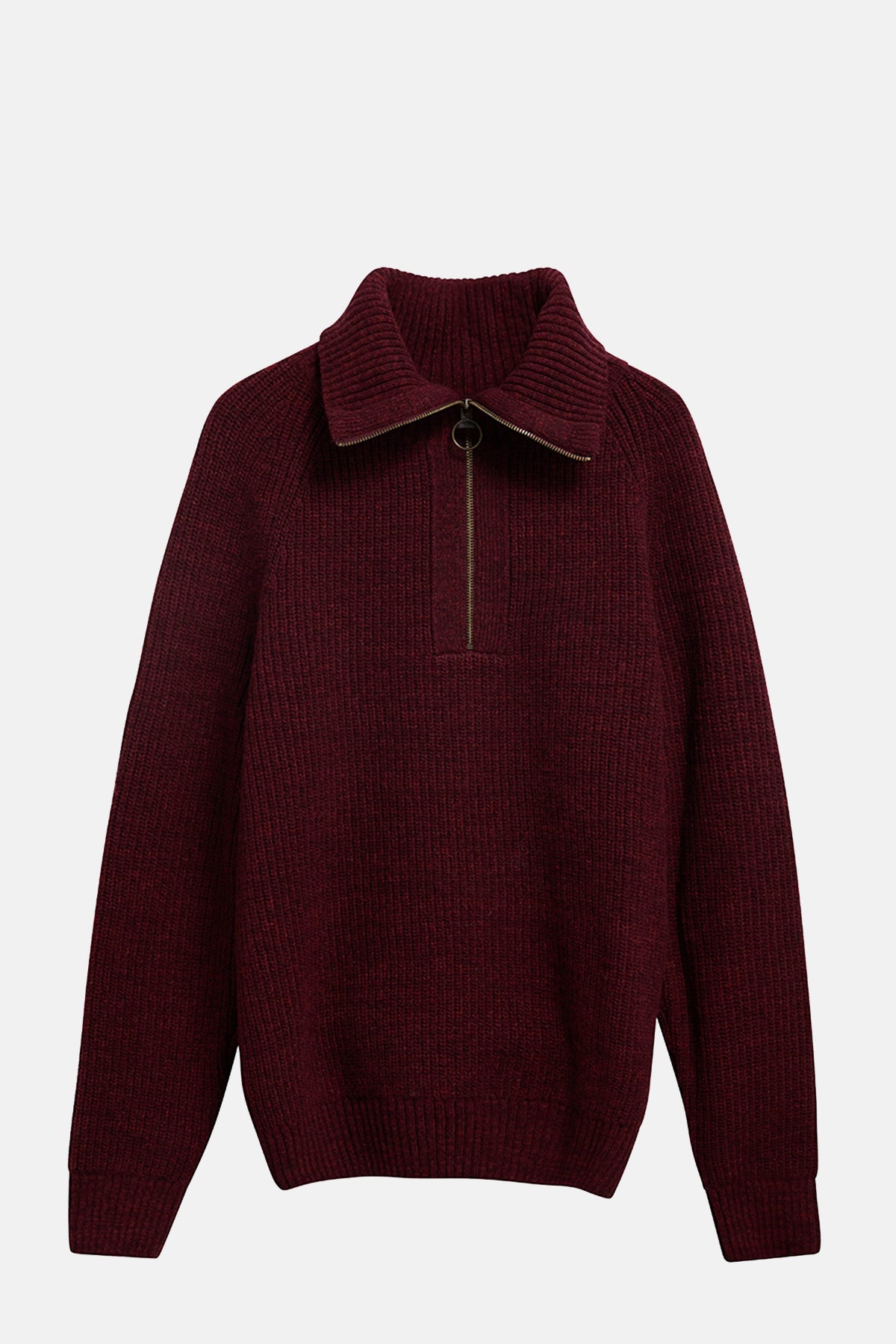Barbour Riggbay Knitted Half Zip Jumper Chestnut.