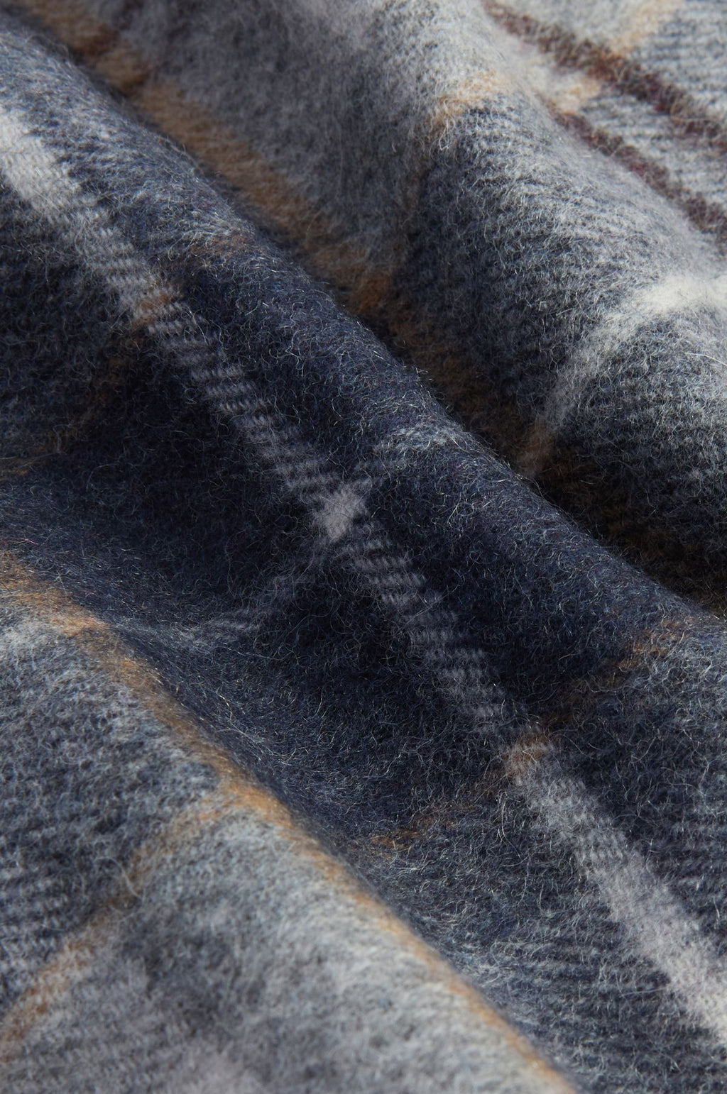 Wool Cashmere Tartan Scarf Grey Midnight Tartan