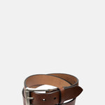 Barnes and Moore Garrison Belt Oak Bark Leather Conker Nickel.