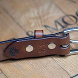Slim Belt Oak Bark Leather Conker/Nickel