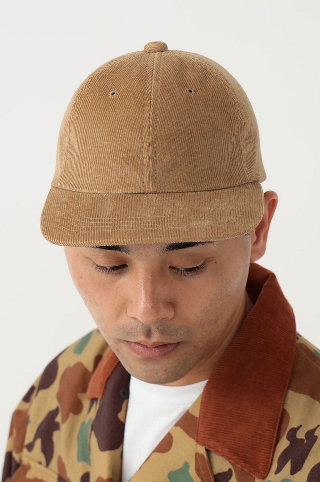 6 Panel Regimental Strap Corduroy Beige