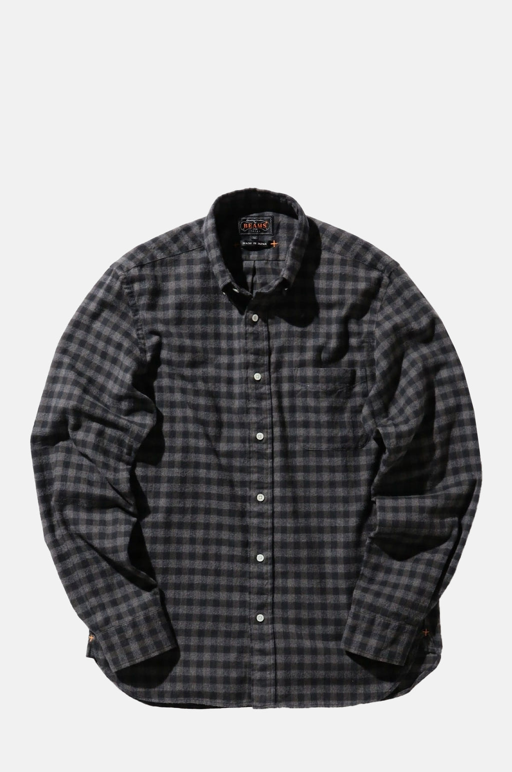 Beams Plus B.D. Gingham Check Shaggy Grey.
