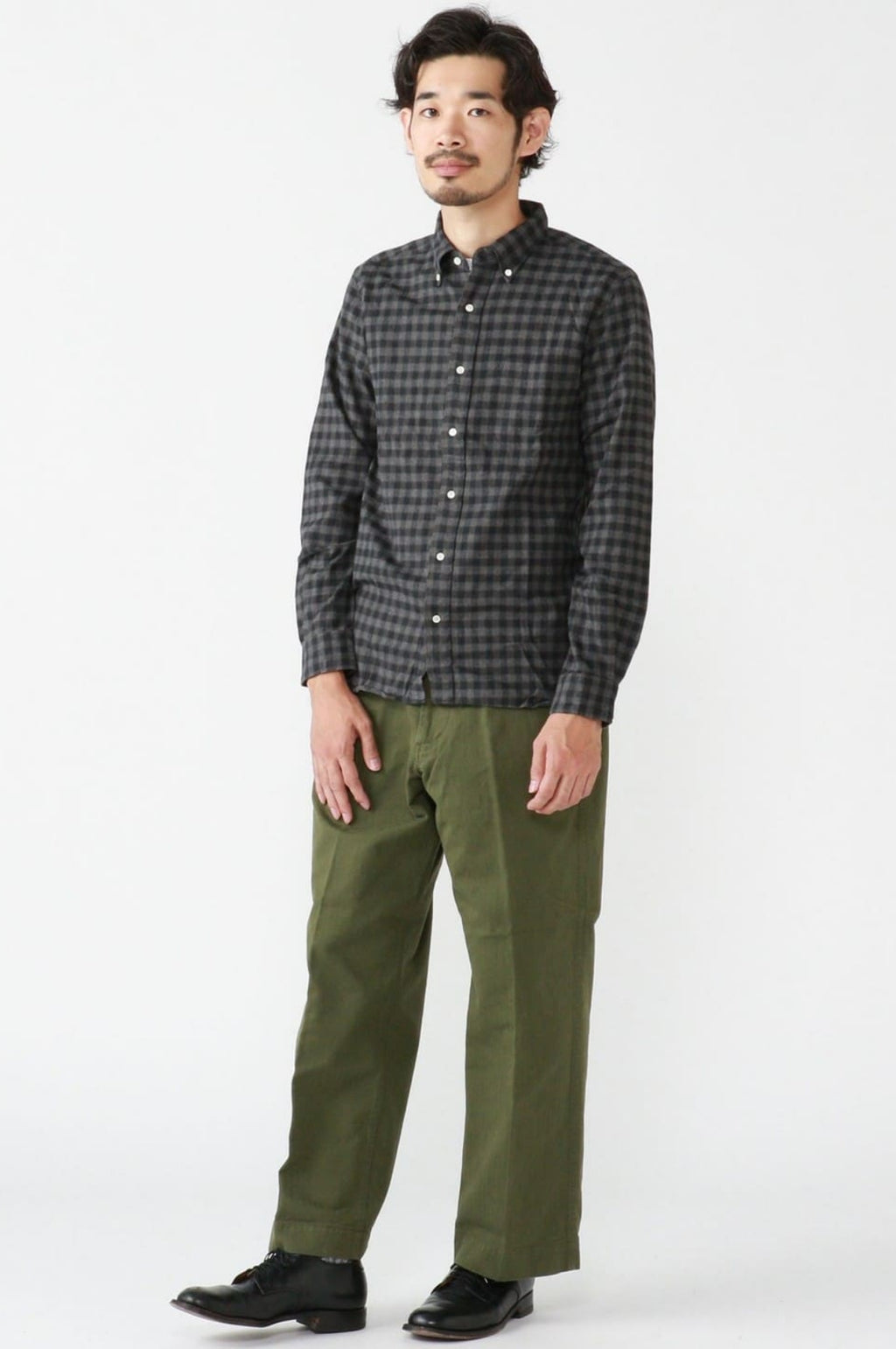 B.D. Gingham Check Shirt Shaggy Grey