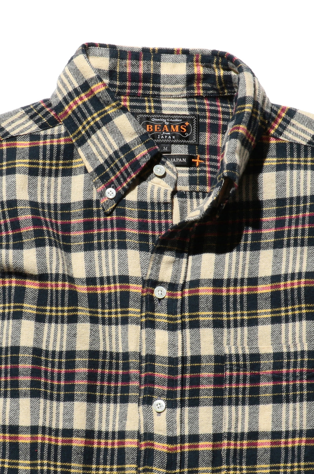 B.D. Classic Fit Indian Flannel Shirt Plaid Beige