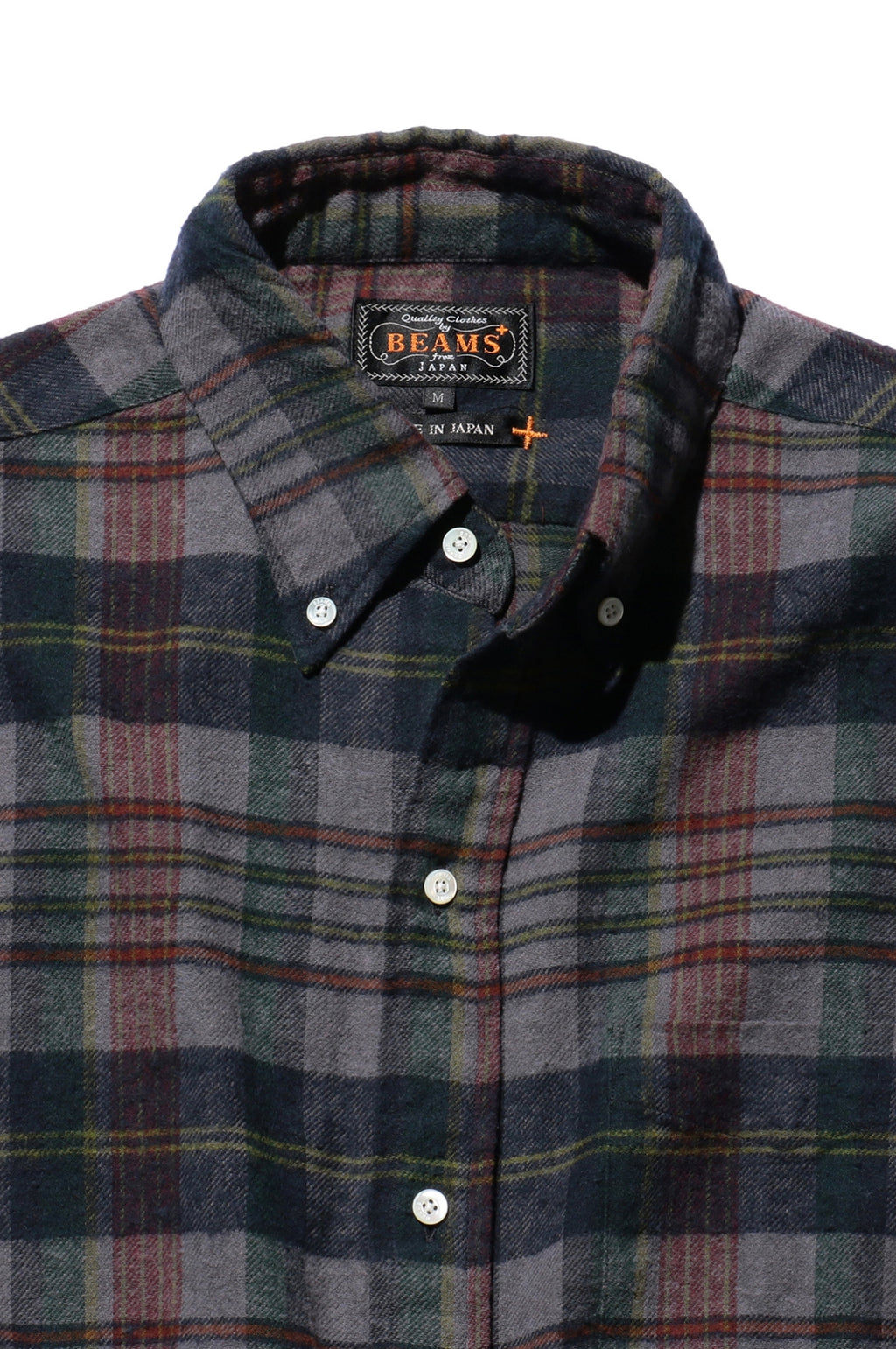 B.D. Classic Fit Indian Flannel Plaid Shirt Over Dye Green