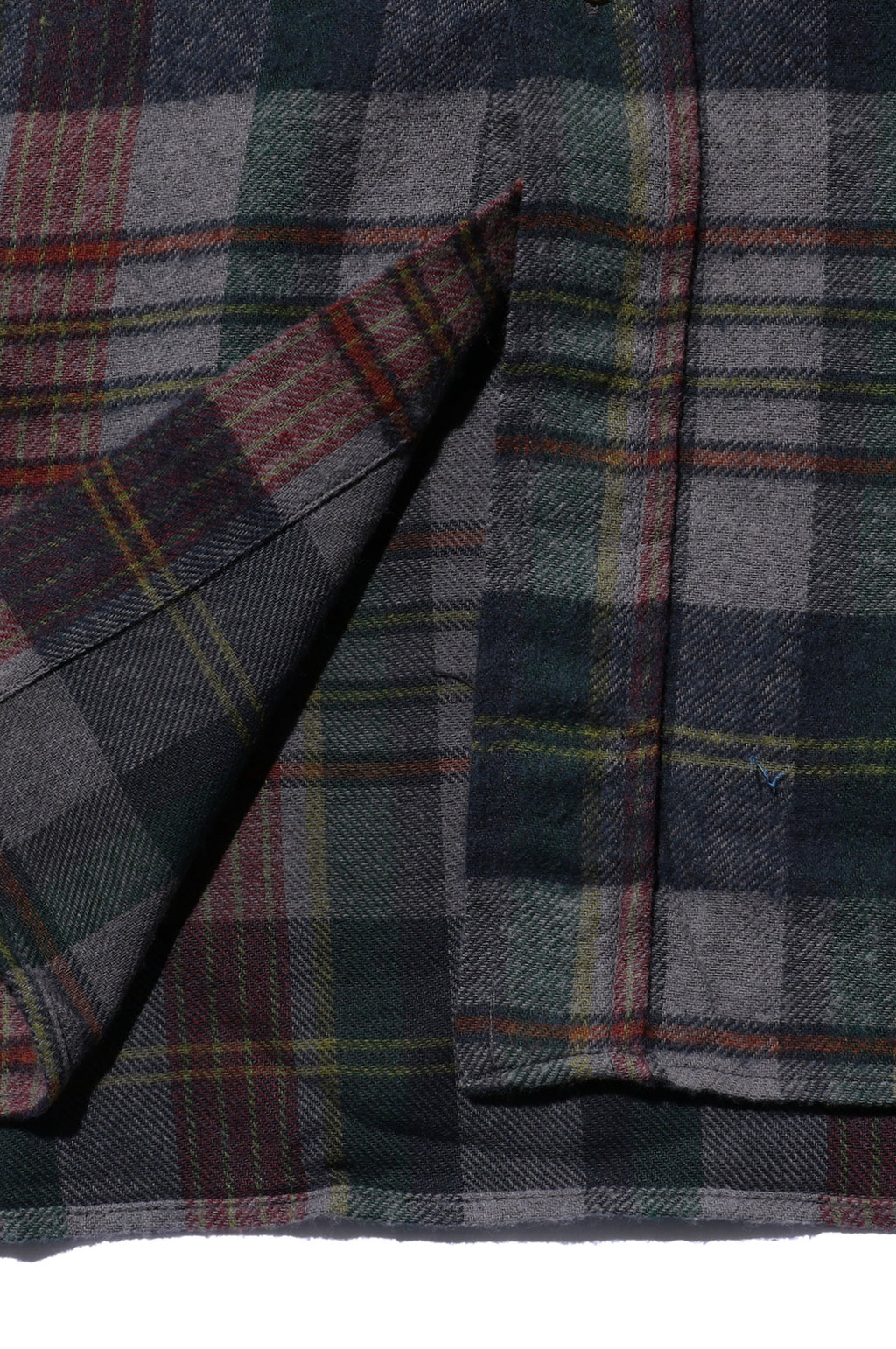 B.D. Classic Fit Indian Flannel Plaid Shirt Over Dye Green