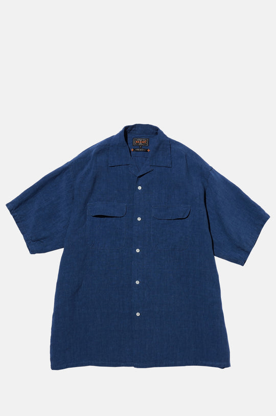 Open Collar 1/40 Linen Blue