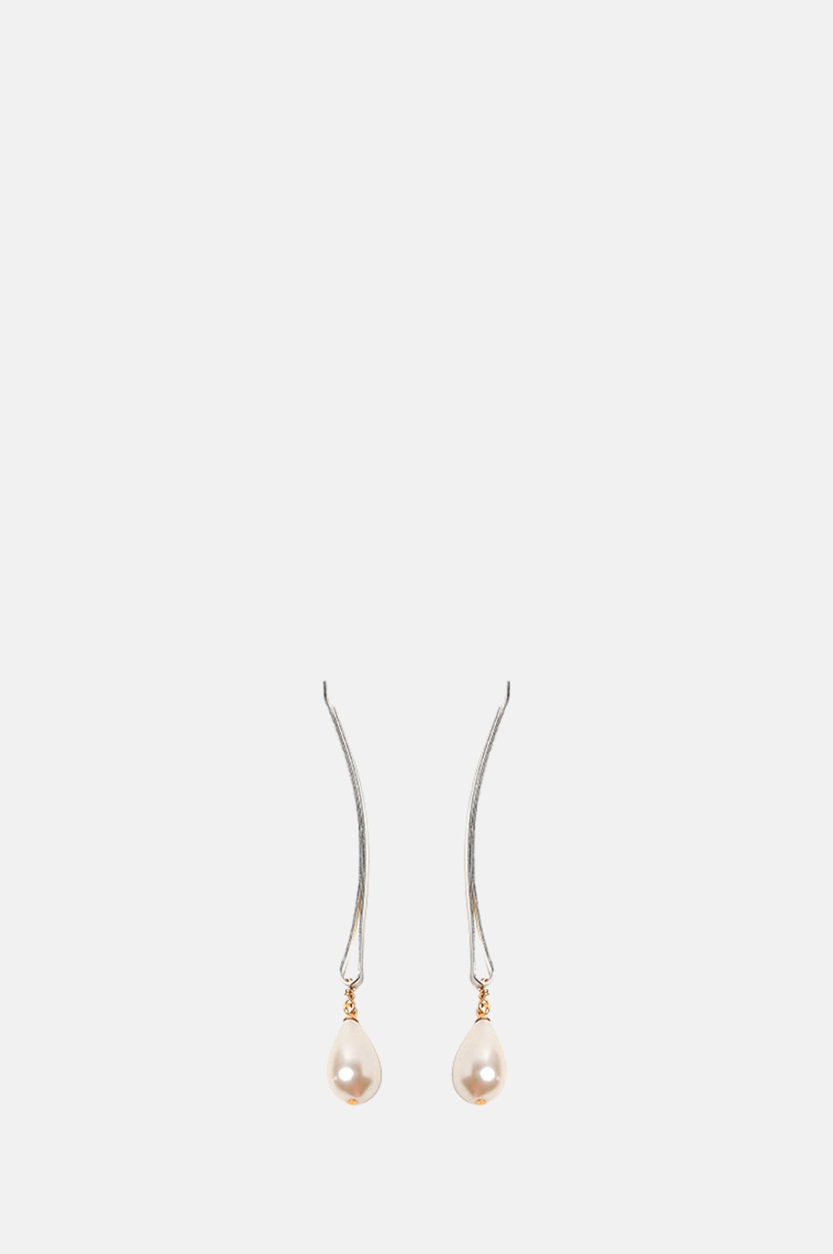 Beatriz Palacios Drop Pearl Silver Hairpins.