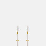 Beatriz Palacios Frosted White Cross Earrings.