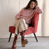 Burgundy Seedlings Knee High Socks