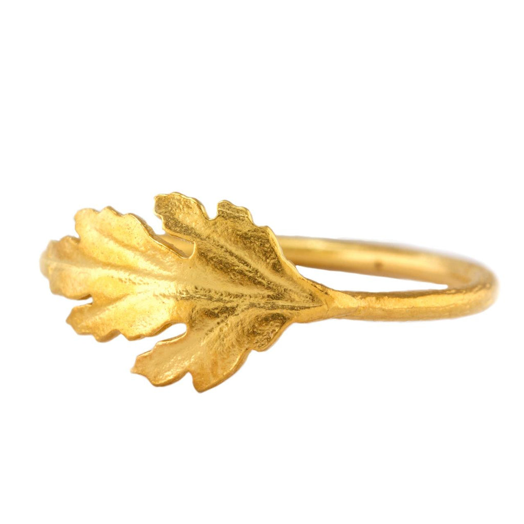 A.M. Chrysanthemum Leaf Ring Gold