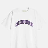 Cafe Mountain College Logo Tee Natural And Purple.