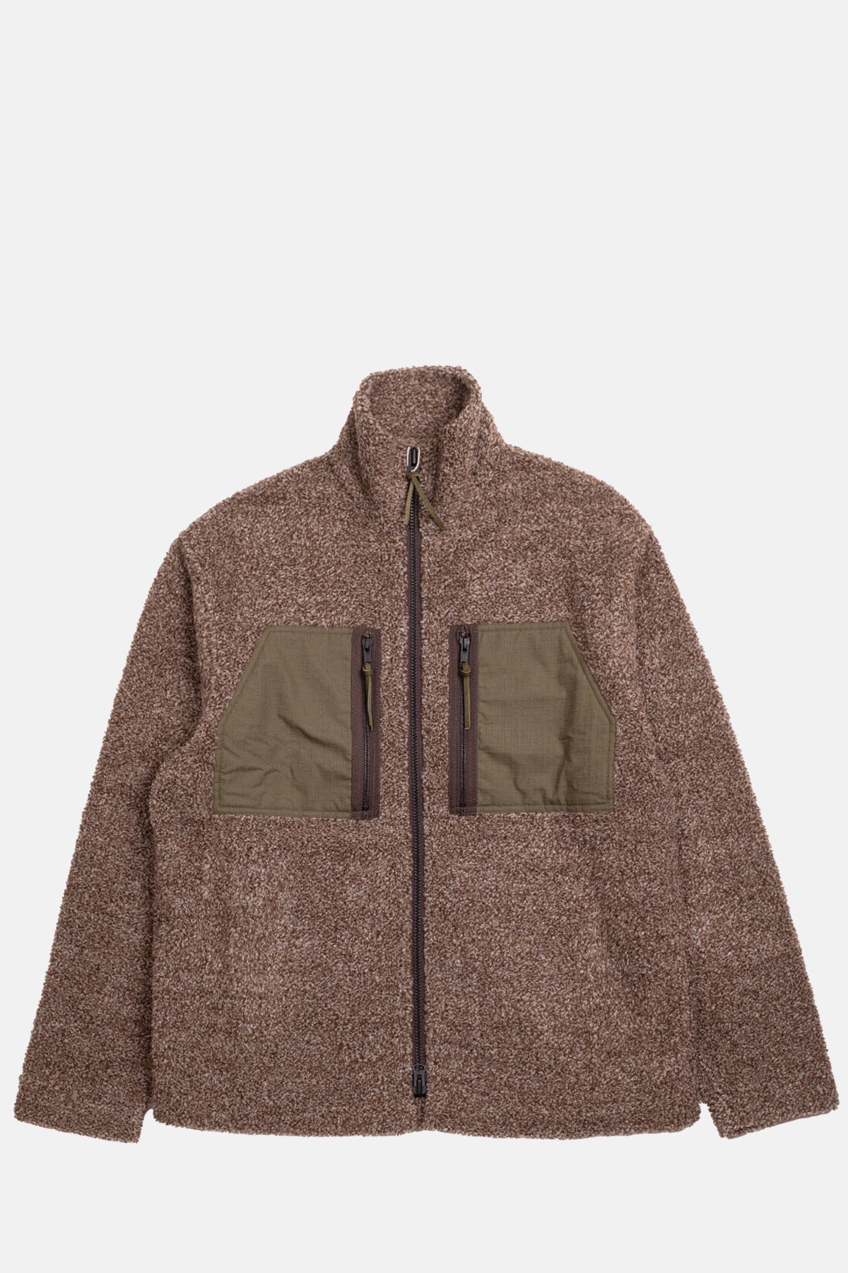 Cafe Mountain Mountain Fleece Jacket Natural Fleck and Moss.