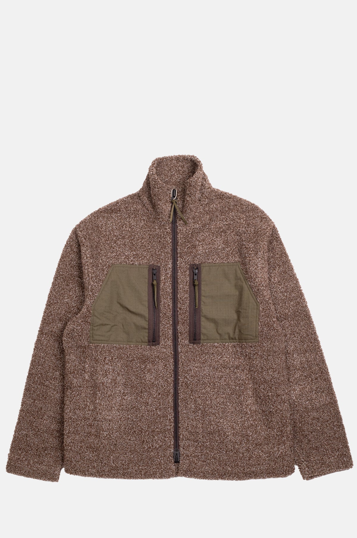 Cafe Mountain Mountain Fleece Jacket Natural Fleck and Moss.
