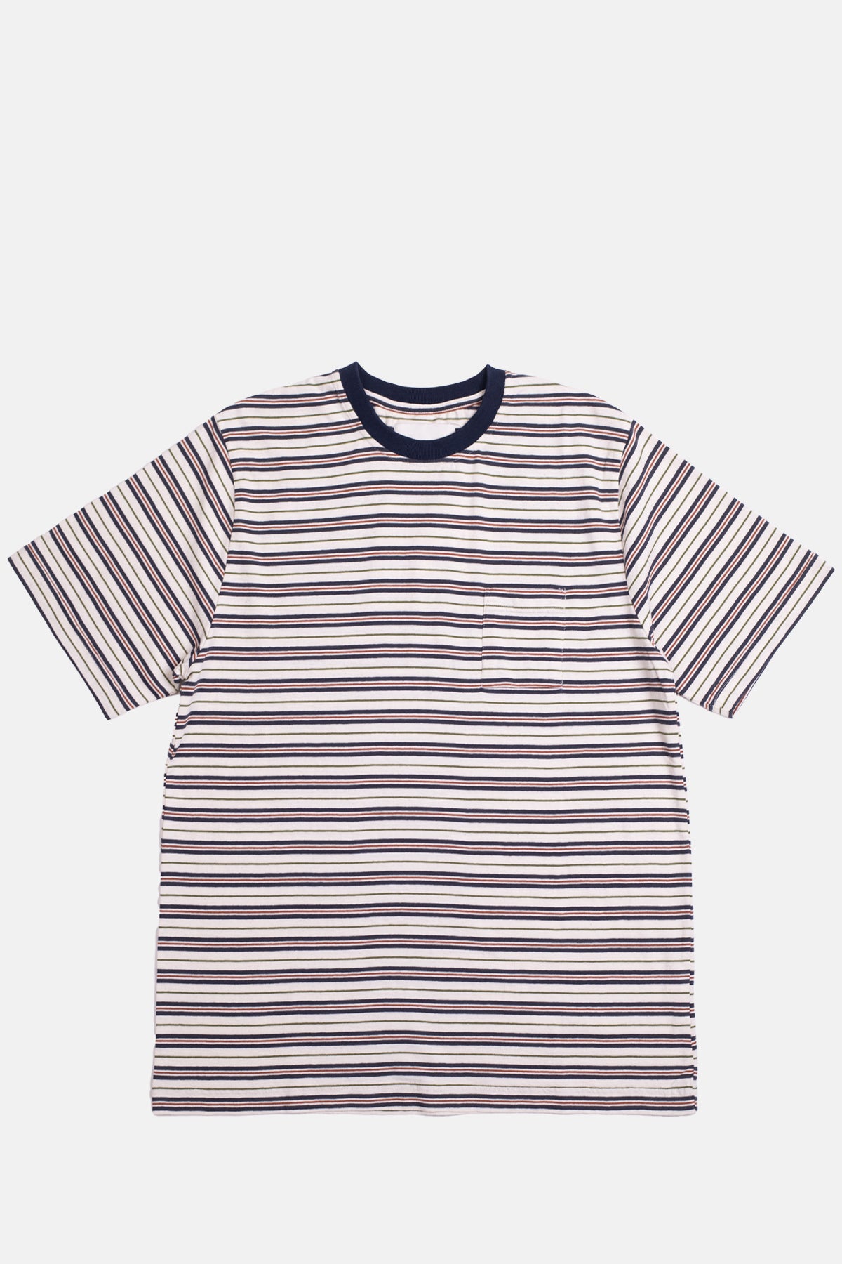 Cafe Mountain Striped Wide Tee Navy.