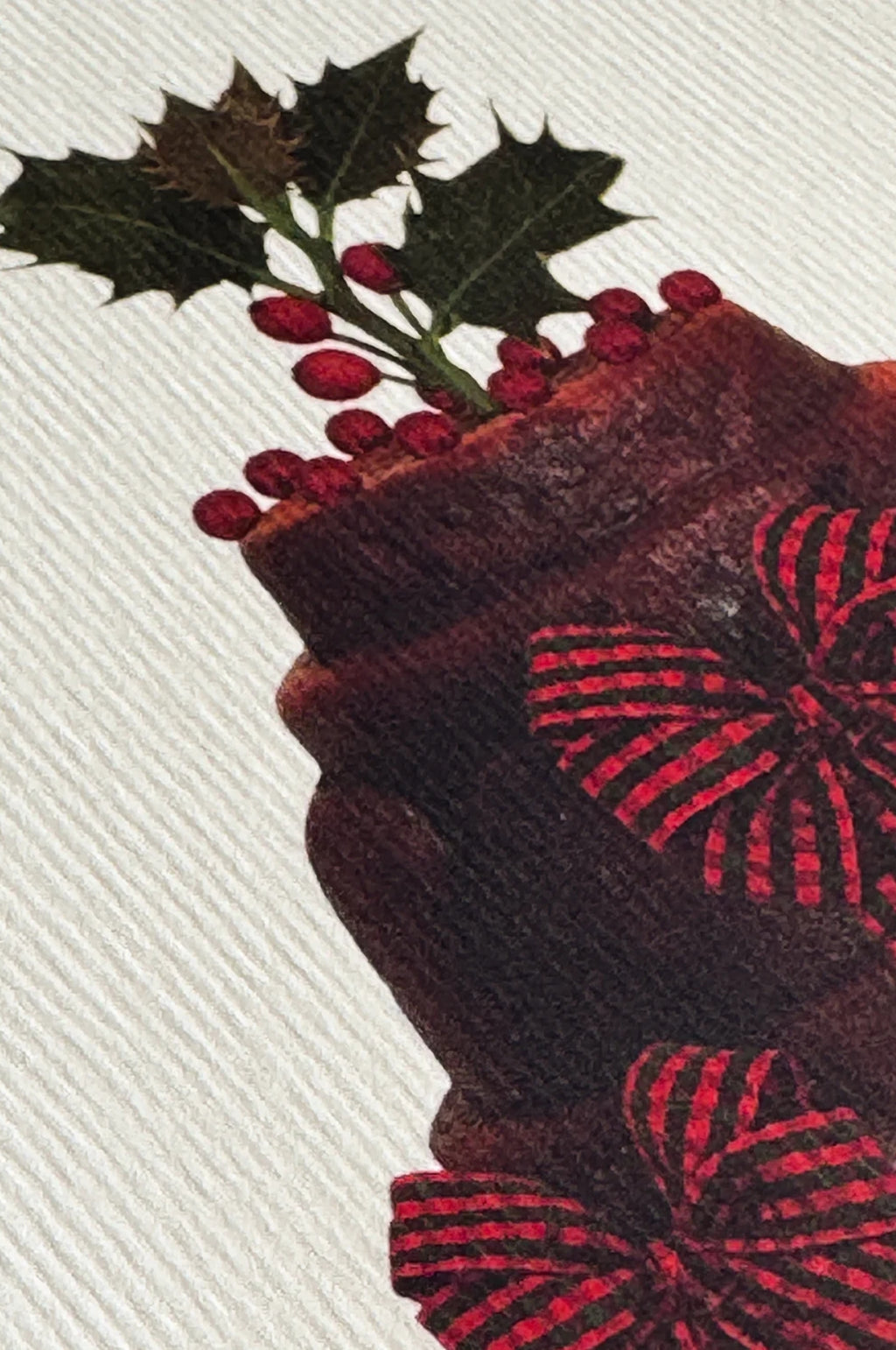 Christmas Plum Pudding Three Bows Greeting Card