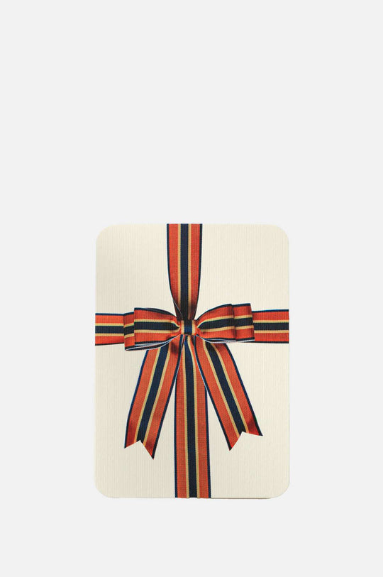 Orange Blue & Cream Bow Notecard
