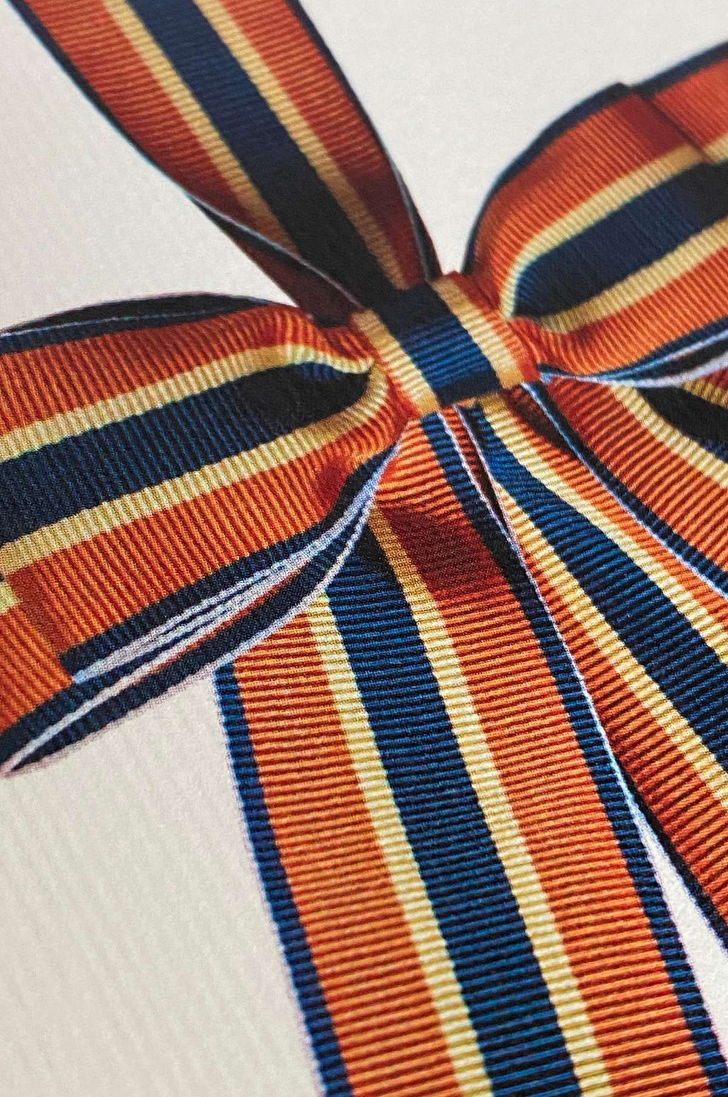 Orange Blue & Cream Bow Notecard