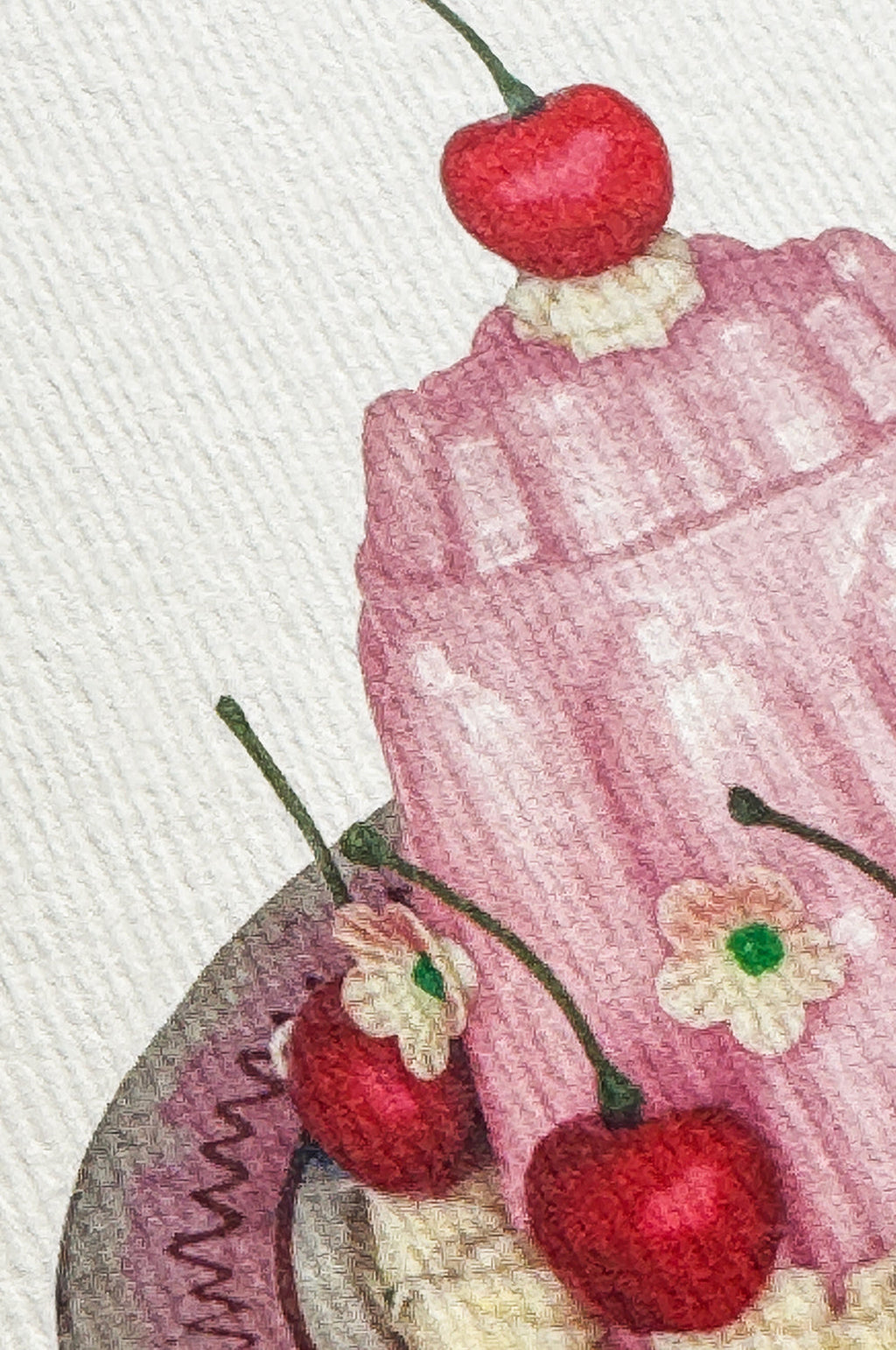 Rose Petal Cream Blancmange Notecard