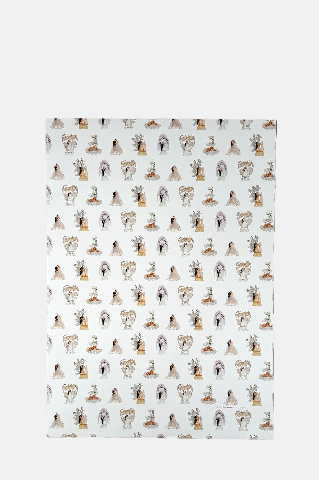 Wedding Cake Toppers Wrapping Paper Set of 3 Sheets