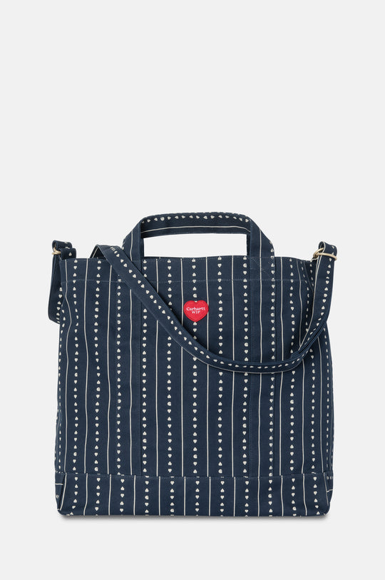 Drewe Tote Big Heart C Pinstripe Ink/Natural