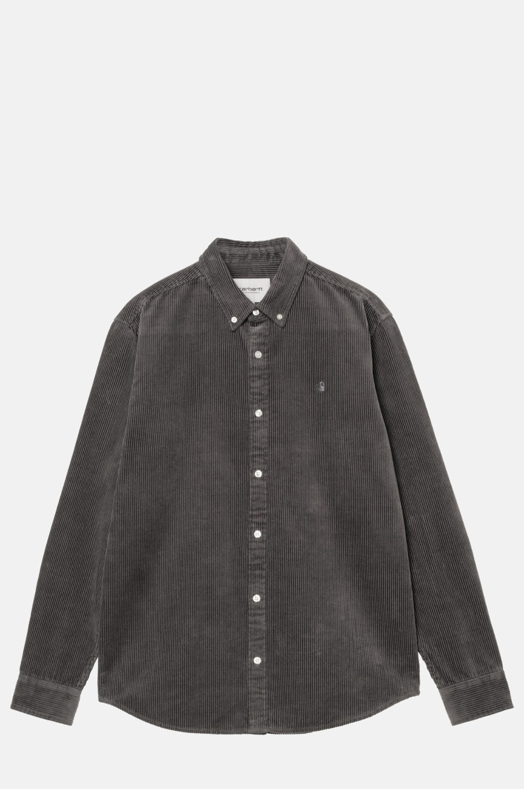 Carhartt WIP L/S Madison Cord Shirt in Graphite.