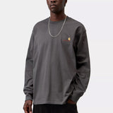 L/S American Script T-Shirt Graphite