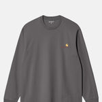 Carhartt WIP L/S American Script T-Shirt Graphite.