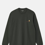 Carhartt WIP L/S American Script T-Shirt Raven.