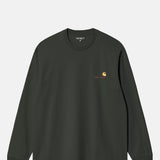 Carhartt WIP L/S American Script T-Shirt Raven.