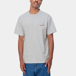 Carhartt WIP SS American Script T Shirt Ash Heather.