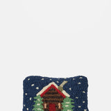 Chandler 4 Corners Cabin in the Snow Hand Hooked Wool Cushion.
