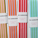 Mustard and Candy Pink Cotton Stripe Ribbon 35mm x 5m