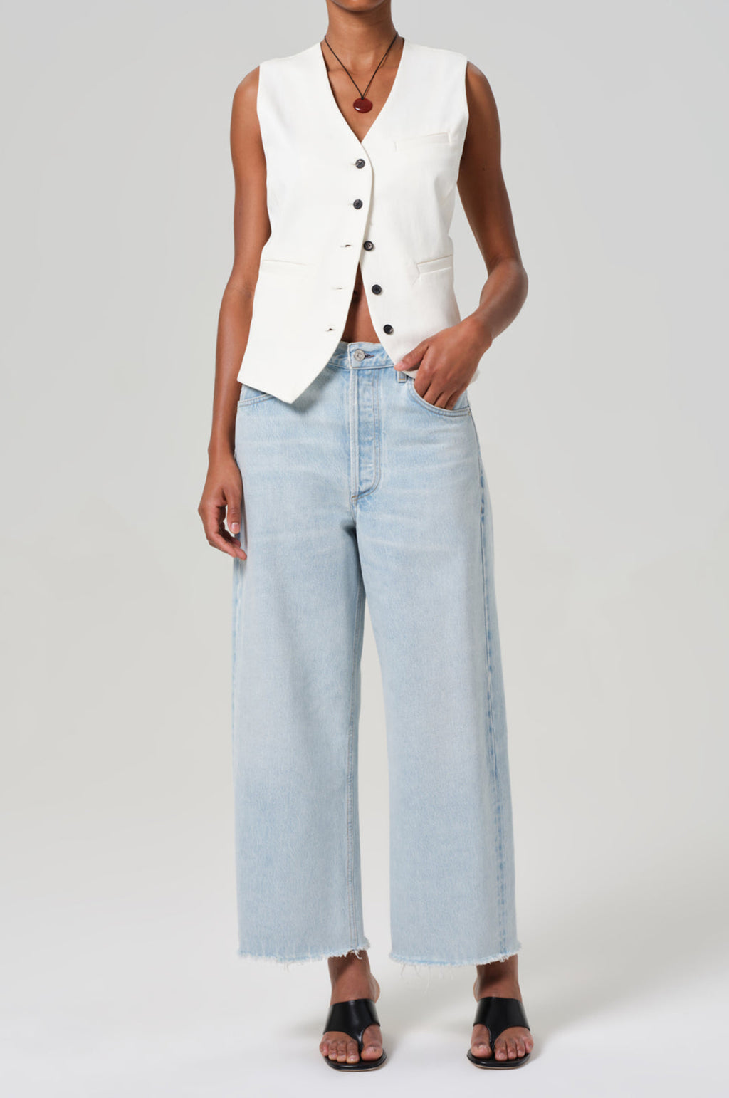 Ayla Raw Hem Crop Sailor