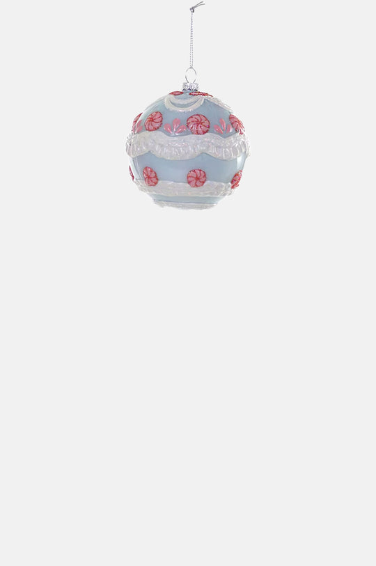 Cake Bauble Ornament Blue & White