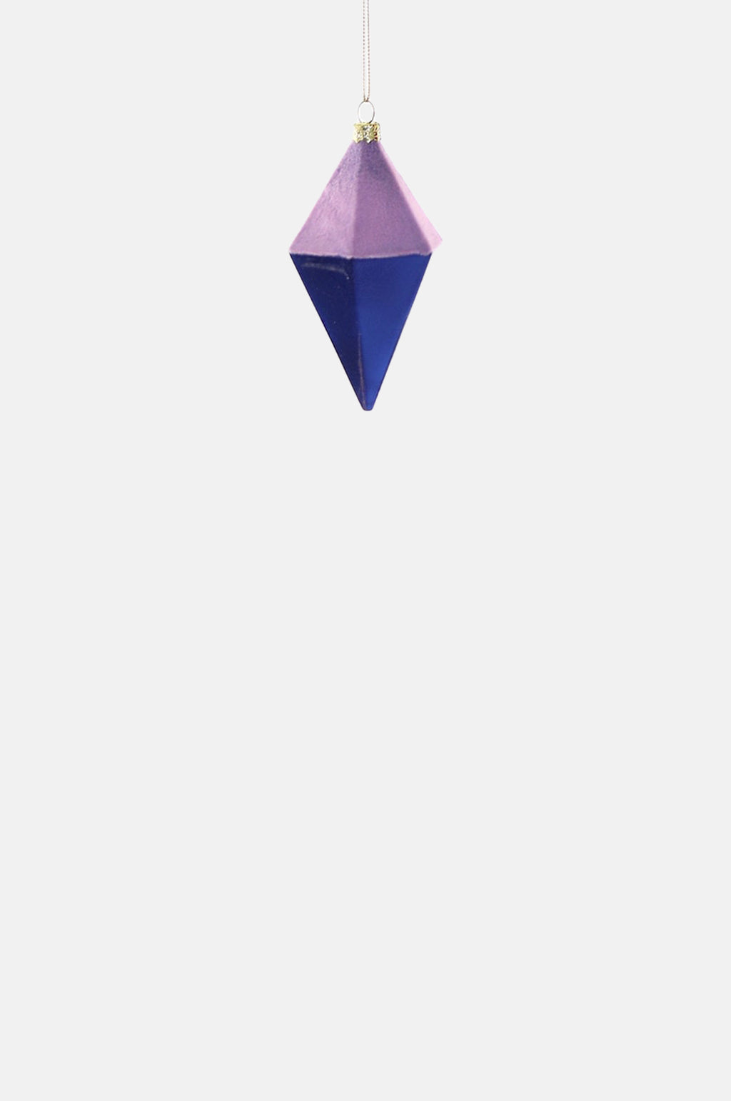 Cody Foster Velvet Diamond Bauble Ornament Lilac Velvet and Blue.