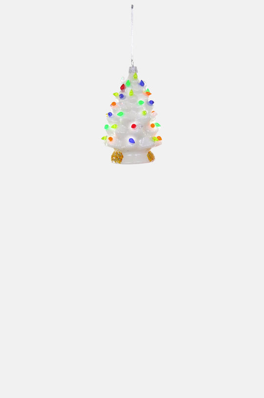Vintage Christmas Tree Ornament White