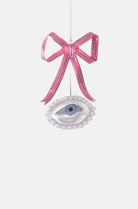 Bow With Eyes Ornament Pink