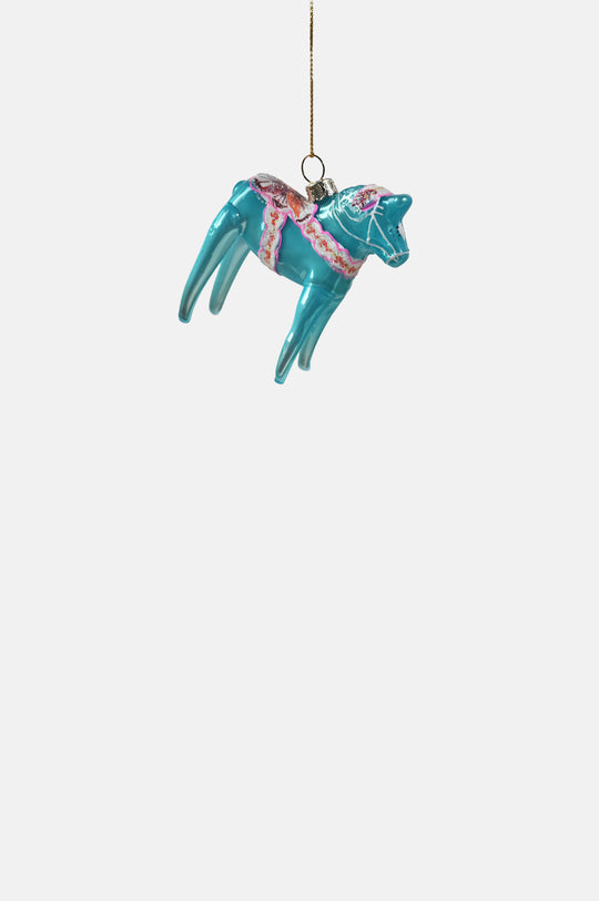 Dala Horse Ornament Blue