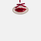 Cody Foster and Co Lovers Lips Ornament Red Ribbon.