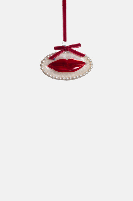 Lover's Lips Ornament Red Ribbon