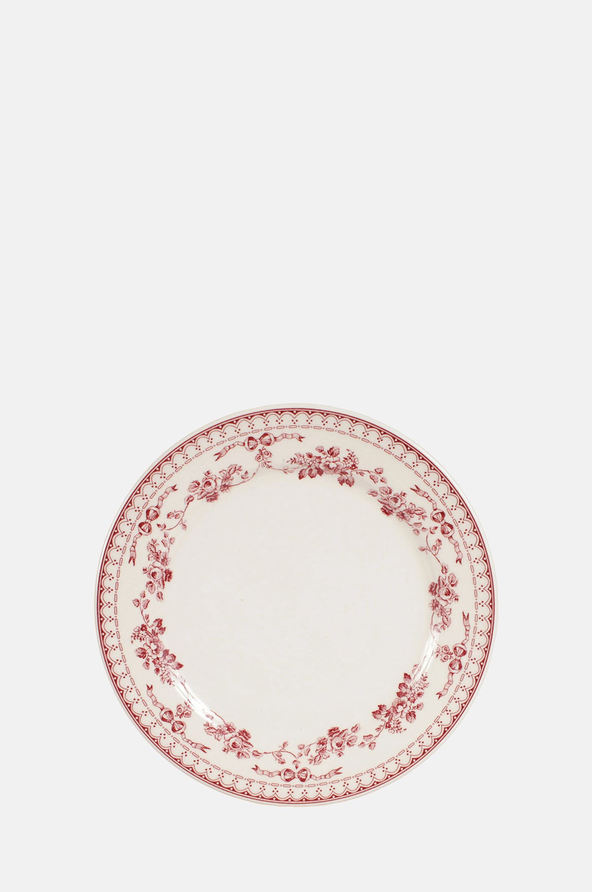 Comptoir de Famille Faustine Dessert Plate Burgundy.