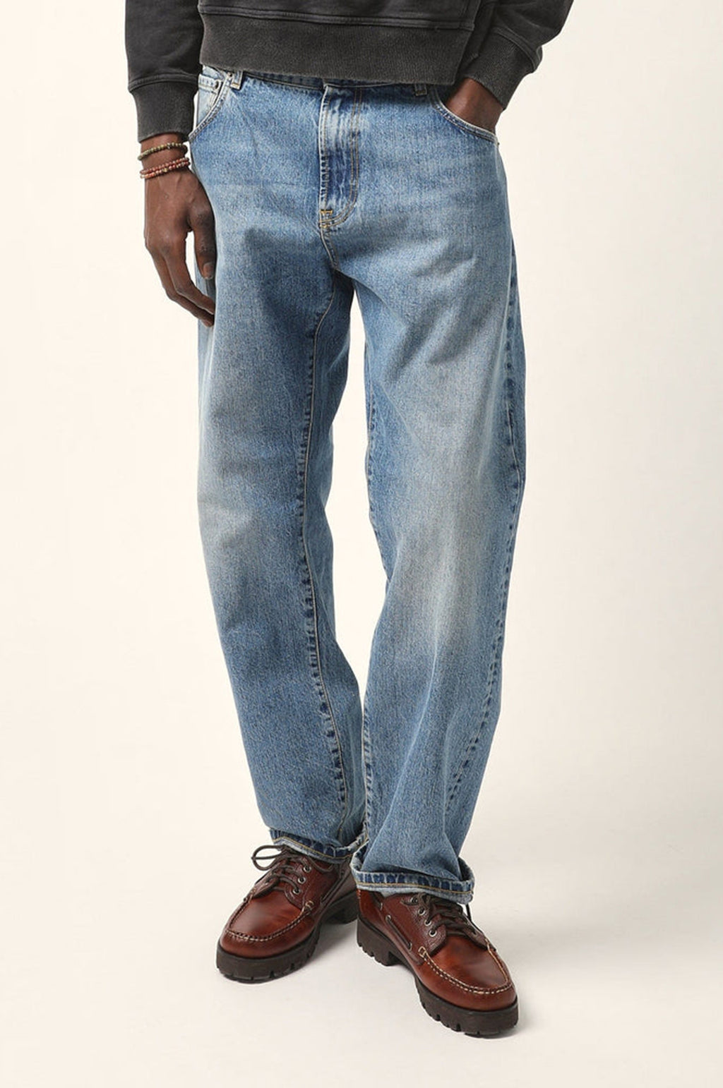 5 Pocket Jean Bleach Wash Indigo