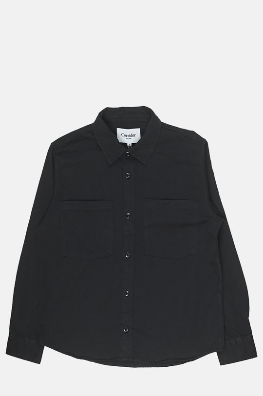 Garment Dye Twill LS Shirt Black